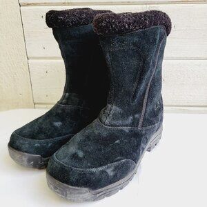 Sorel Women's Black Suede Water Fall WTPF Insulated Winter Snow Boots - size 8.5